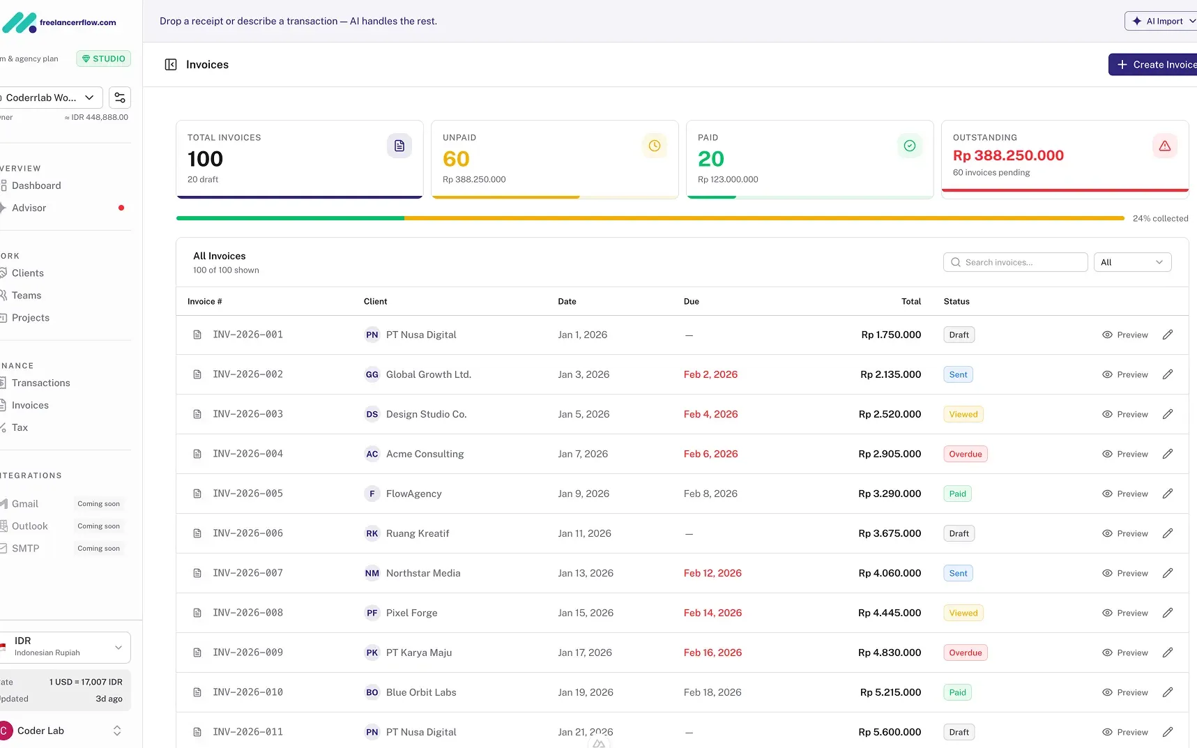Send invoices. Know when you'll get paid. screenshot